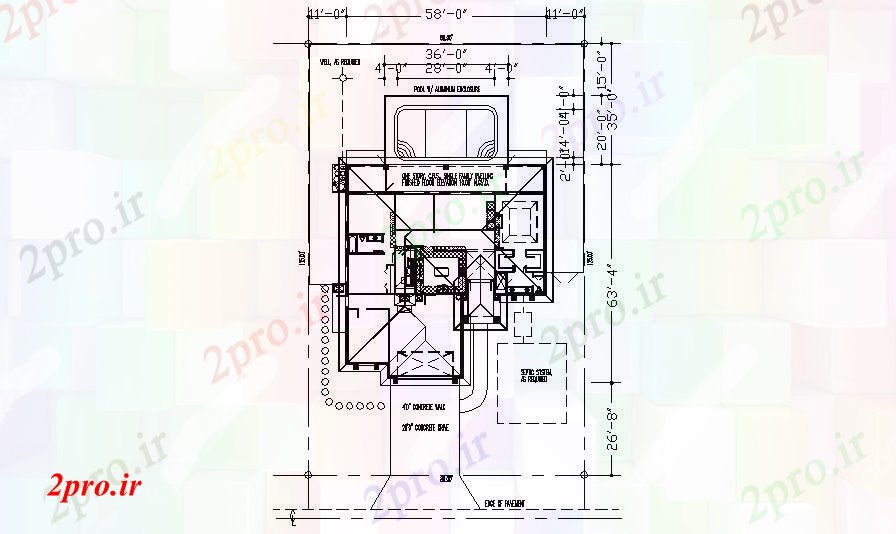 دانلود نقشه مسکونی ، ویلایی ، آپارتمان طرحی خانه طراحی 125mtrX80mtr 17 در 17 متر (کد85781)