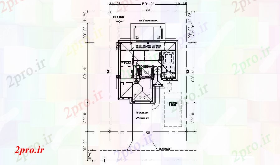 دانلود نقشه مسکونی ، ویلایی ، آپارتمان اقامت تک طبقه 17 در 17 متر (کد85786)