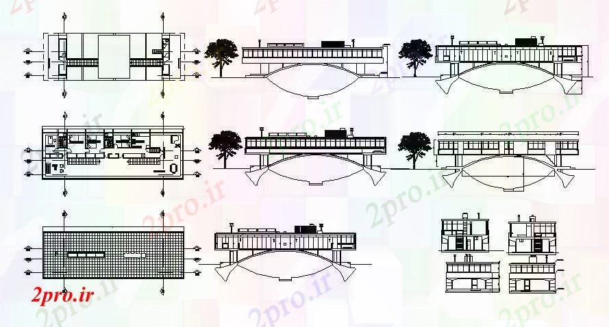 دانلود نقشه مسکونی ، ویلایی ، آپارتمان از خانه با بخش و نما های مختلف 9 در 27 متر (کد85840)