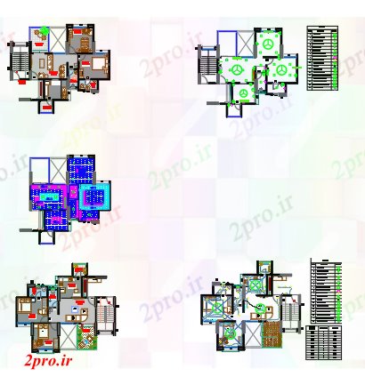 دانلود نقشه مسکونی ، ویلایی ، آپارتمان bhk تخت نمونه 13 در 14 متر (کد85848)