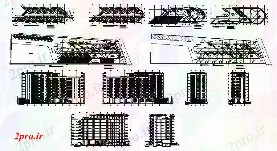 دانلود نقشه مسکونی  ، ویلایی ، آپارتمان  اتوکد از آپارتمان   با نما (کد85849)