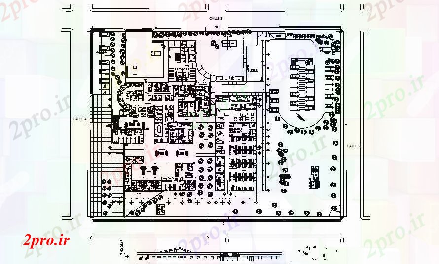 دانلود نقشه بیمارستان - درمانگاه - کلینیک طراحی معماری بیمارستان 13191mtr X 9830mttr با ابعاد جزئیات 75 در 80 متر (کد85861)