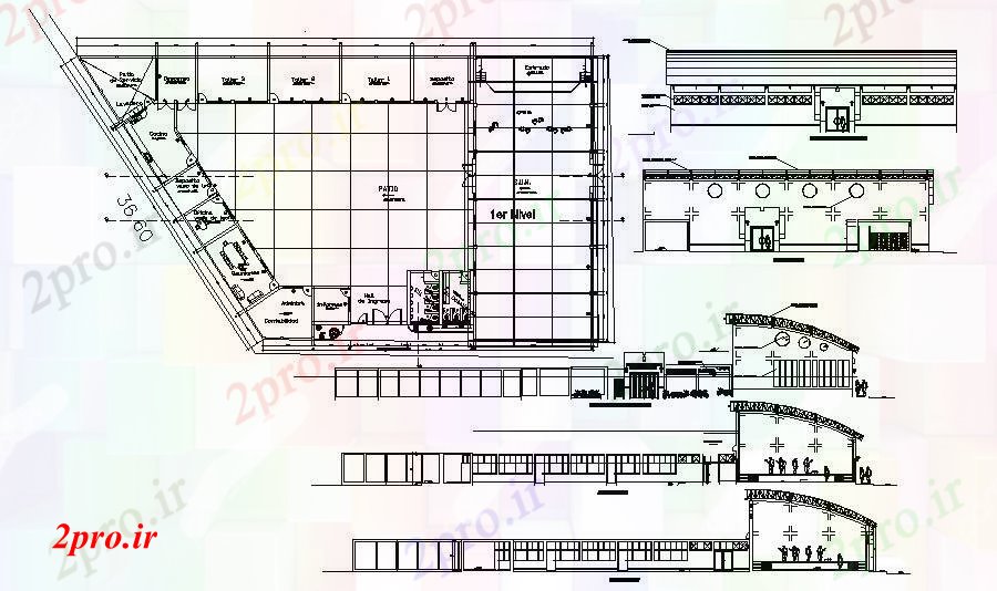 دانلود نقشه مسکونی ، ویلایی ، آپارتمان دفتر تجاری با نما 30 در 54 متر (کد85890)