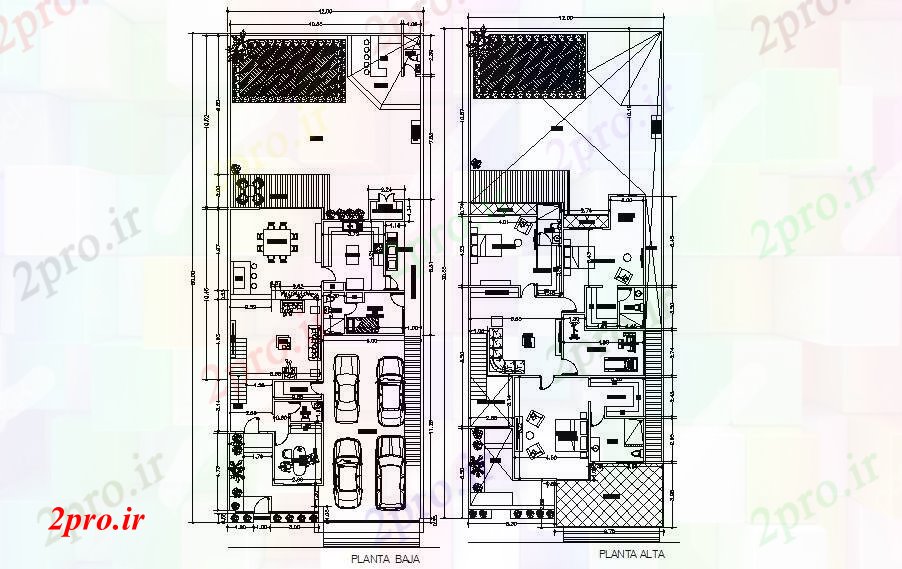 دانلود نقشه خانه های کوچک ، نگهبانی ، سازمانی - طرحی معماری ویلا 1200mtr X 3000mtr با ابعاد جزئیات 12 در 30 متر (کد85908)