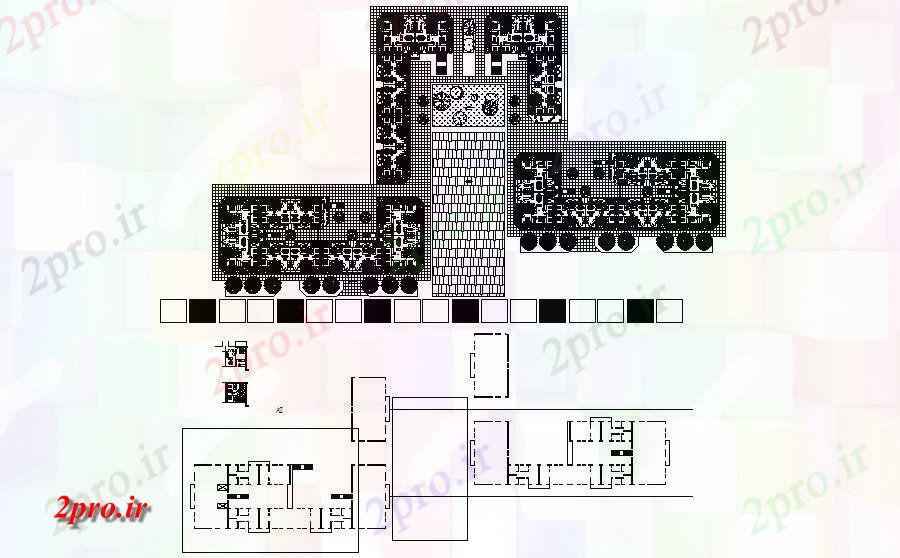 دانلود نقشه مسکونی  ، ویلایی ، آپارتمان  طرحی از آپارتمان   های مسکونی با ابعاد جزئیات  (کد85933)