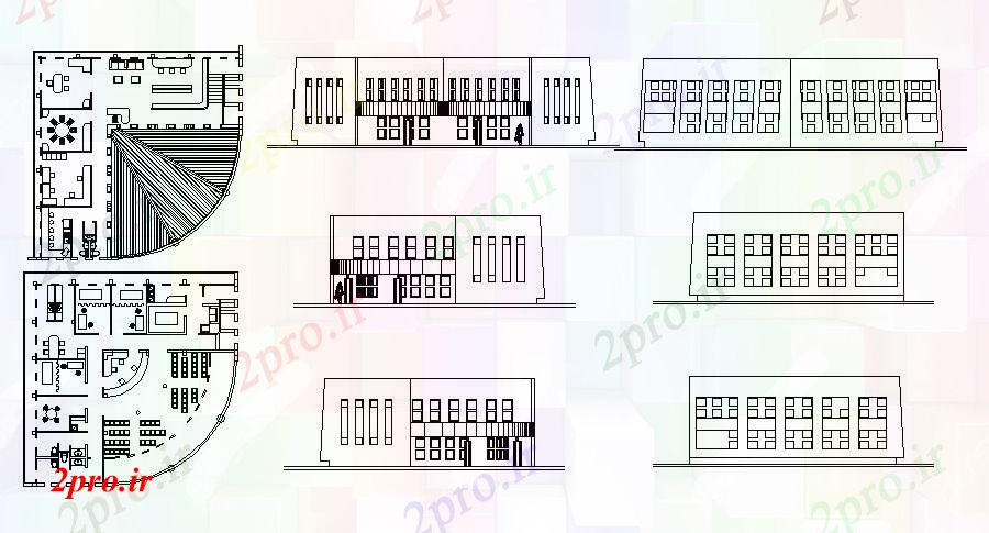 دانلود نقشه بیمارستان - درمانگاه - کلینیک طرحی کلینیک با نما 18 در 18 متر (کد85956)