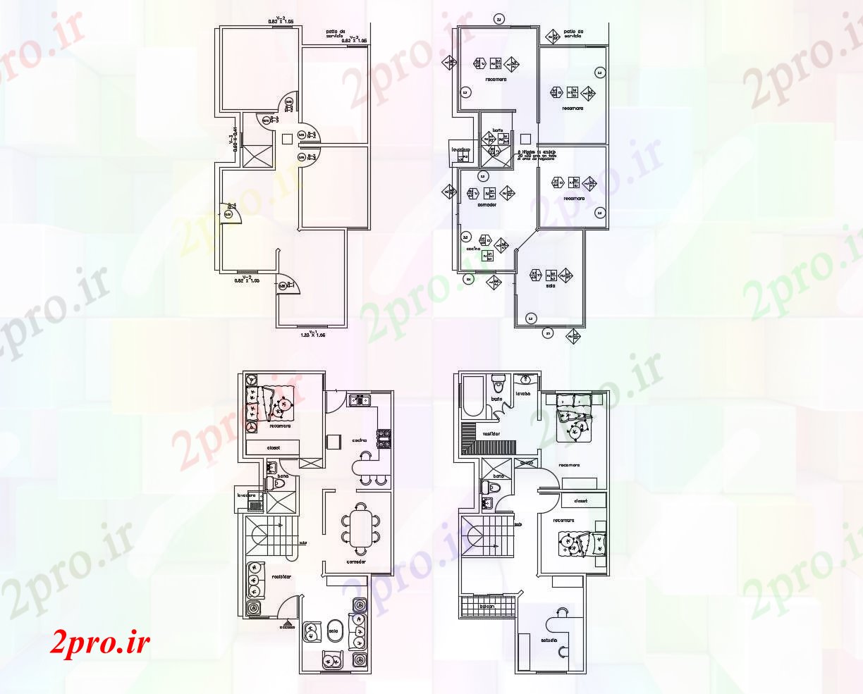 دانلود نقشه مسکونی ، ویلایی ، آپارتمان طرحی معماری طرحی خانه با ابعاد جزئیات 6 در 12 متر (کد85990)