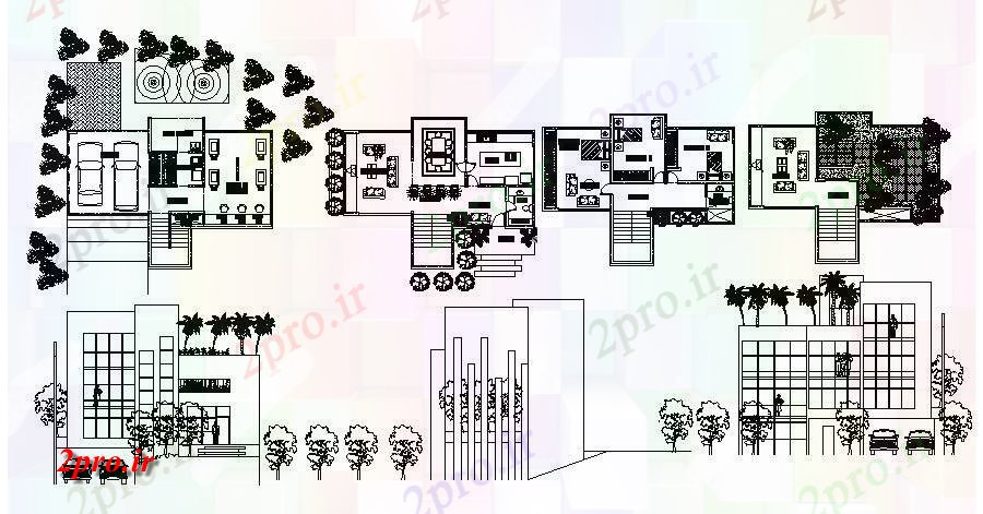 دانلود نقشه خانه های کوچک ، نگهبانی ، سازمانی - ویلا مسکونی با نما 7 در 14 متر (کد85994)