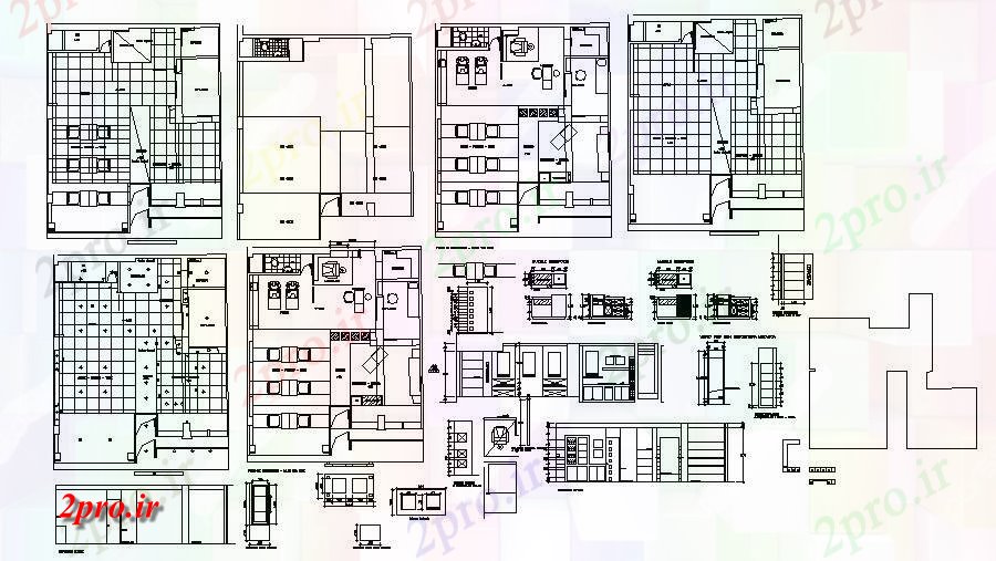 دانلود نقشه ساختمان اداری - تجاری - صنعتی طراحی سالن با نما 9 در 10 متر (کد85995)