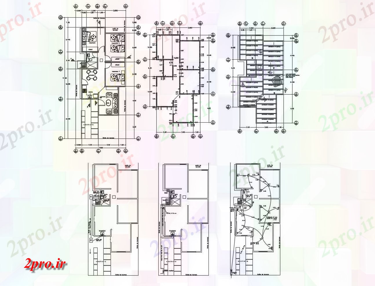 دانلود نقشه مسکونی ، ویلایی ، آپارتمان طرحی طبقه از خانه 700mtr X 1700mtr با ابعاد جزئیات 6 در 12 متر (کد86002)