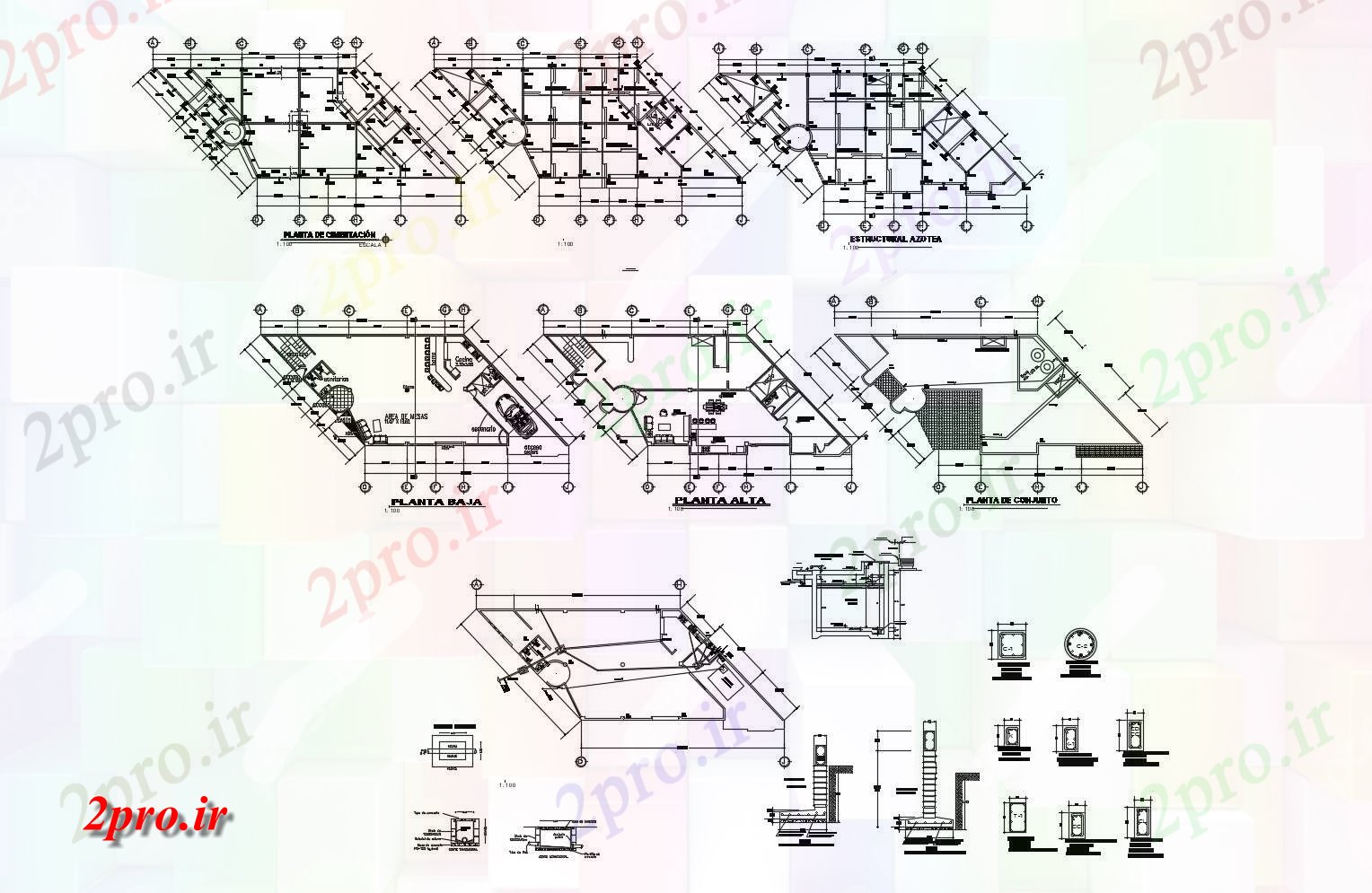 دانلود نقشه مسکونی ، ویلایی ، آپارتمان طرحی هتل 1500mtr طراحی 2000mtr با ابعاد جزئیات 13 در 20 متر (کد86004)