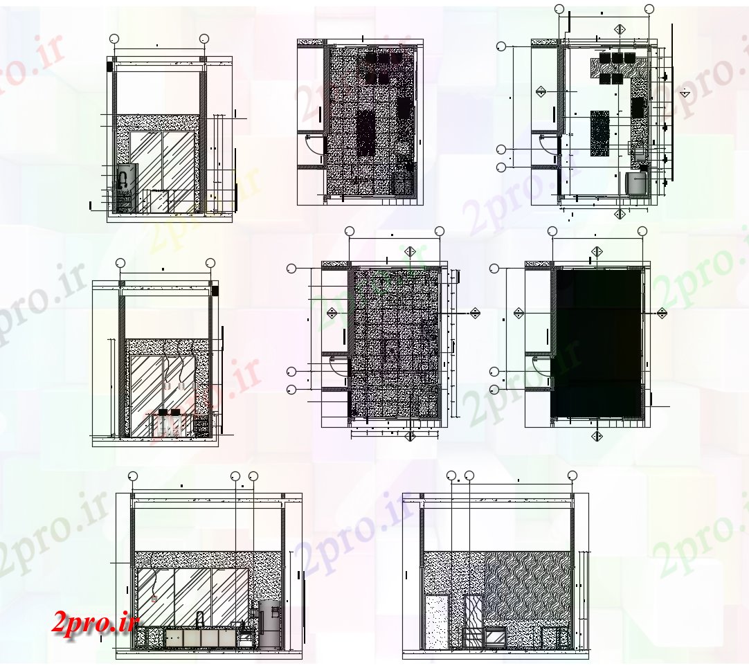 دانلود نقشه مسکونی ، ویلایی ، آپارتمان طرحی آشپزخانه با بخش 4 در 6 متر (کد86012)