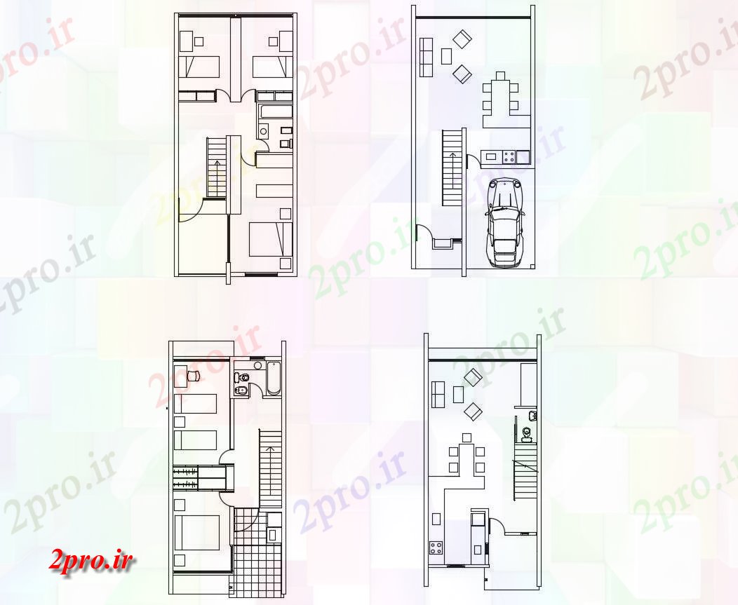 دانلود نقشه مسکونی  ، ویلایی ، آپارتمان  طراحی آپارتمان   مسکونی از (کد86032)