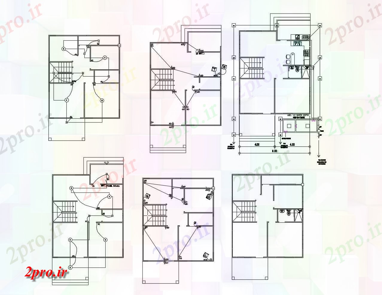 دانلود نقشه مسکونی ، ویلایی ، آپارتمان طرحی خانه های مسکونی 800mtr X 1180mtr با ابعاد جزئیات 8 در 12 متر (کد86033)