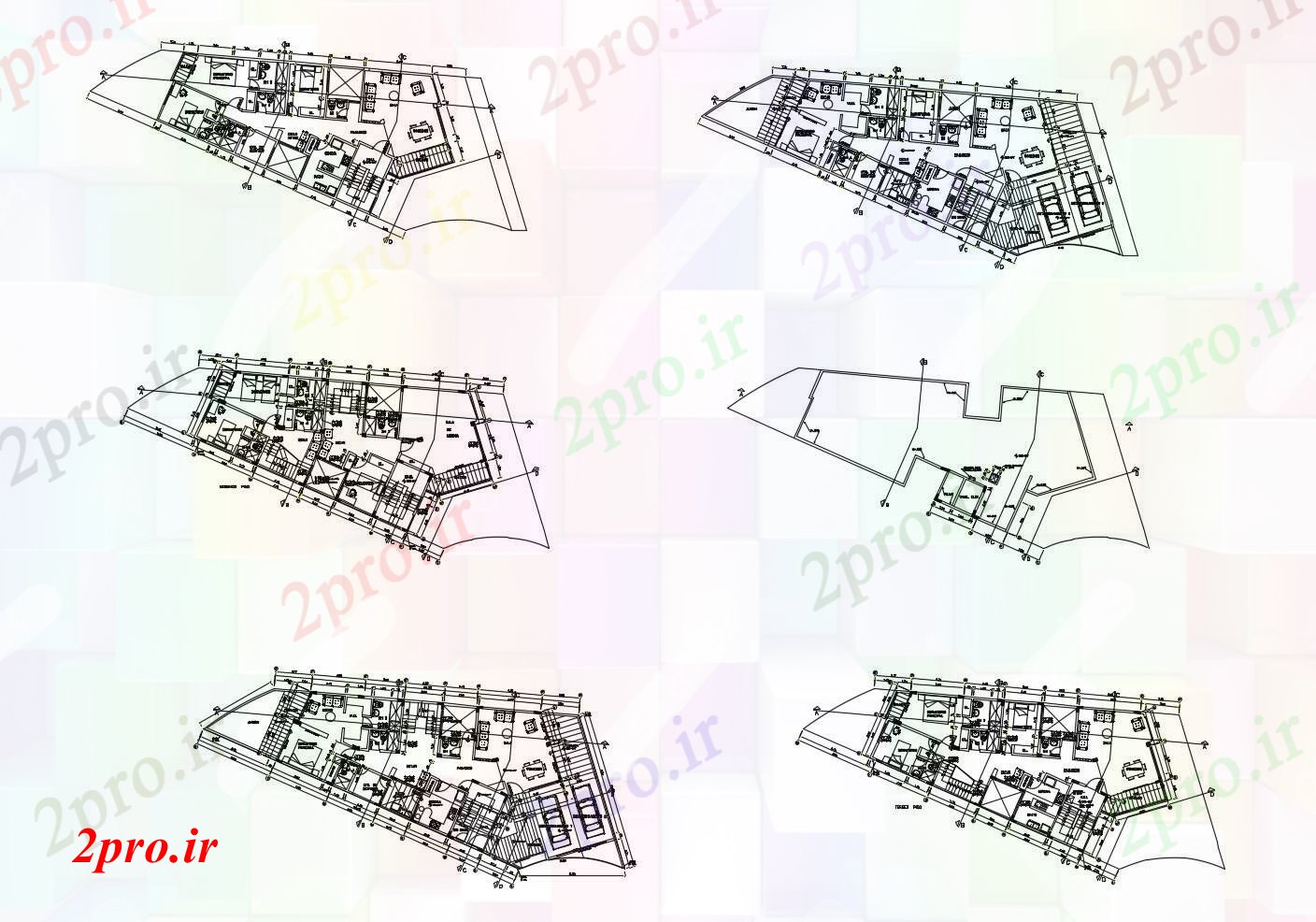 دانلود نقشه مسکونی  ، ویلایی ، آپارتمان  طرحی معماری از آپارتمان   با 2600mtr X 1200mtr با ابعاد جزئیات (کد86041)