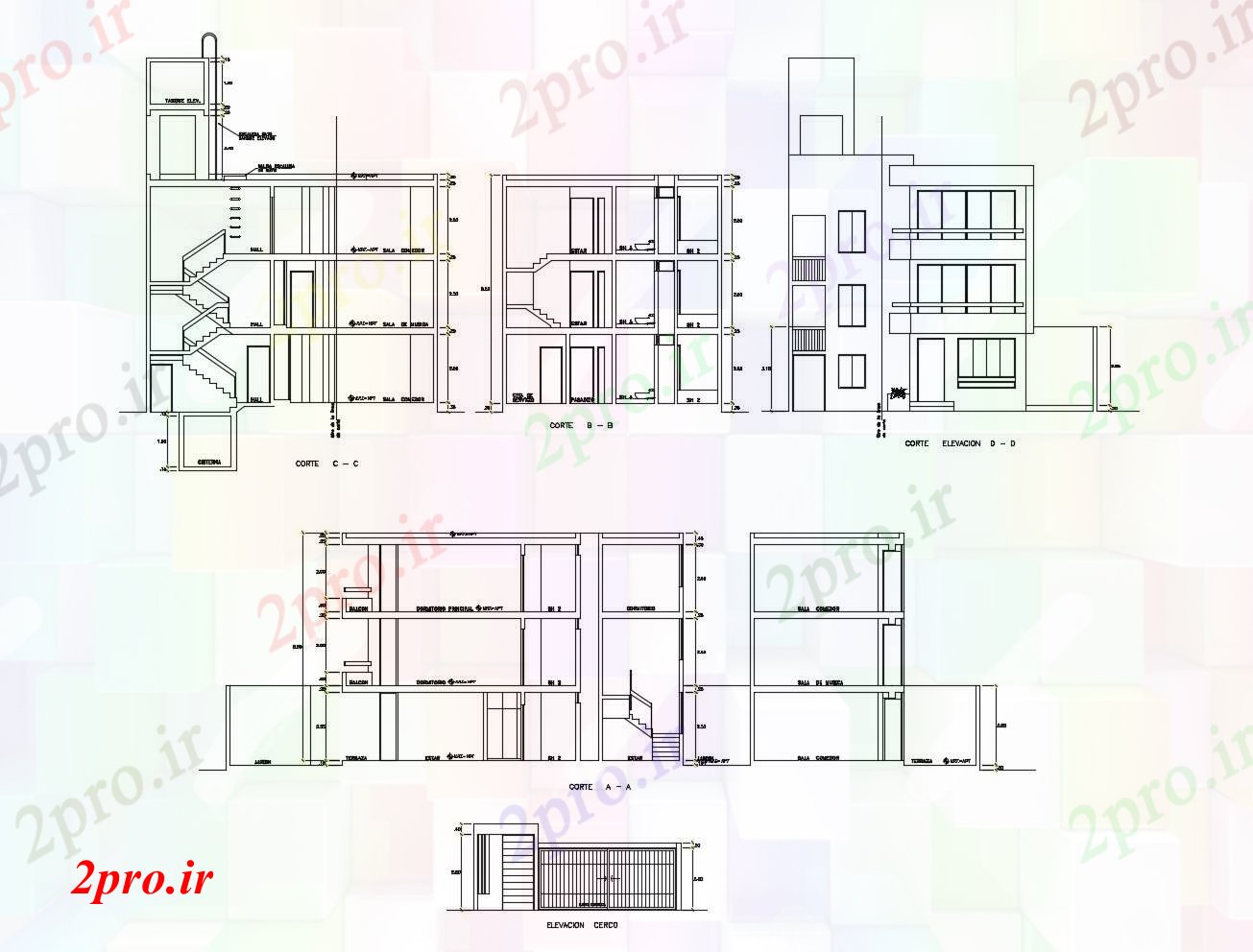 دانلود نقشه مسکونی  ، ویلایی ، آپارتمان    از آپارتمان   با نما و بخش (کد86042)