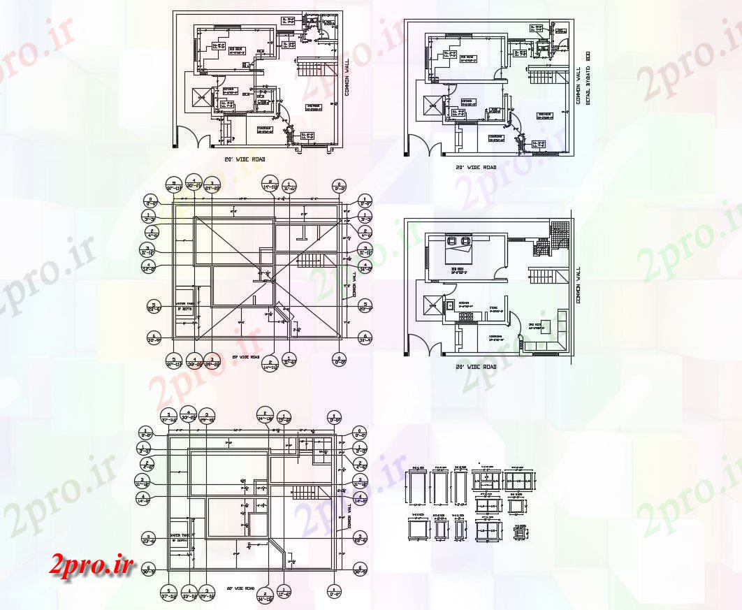 دانلود نقشه خانه های کوچک ، نگهبانی ، سازمانی - طراحی مسکونی ویلا 37 در 42 متر (کد86084)