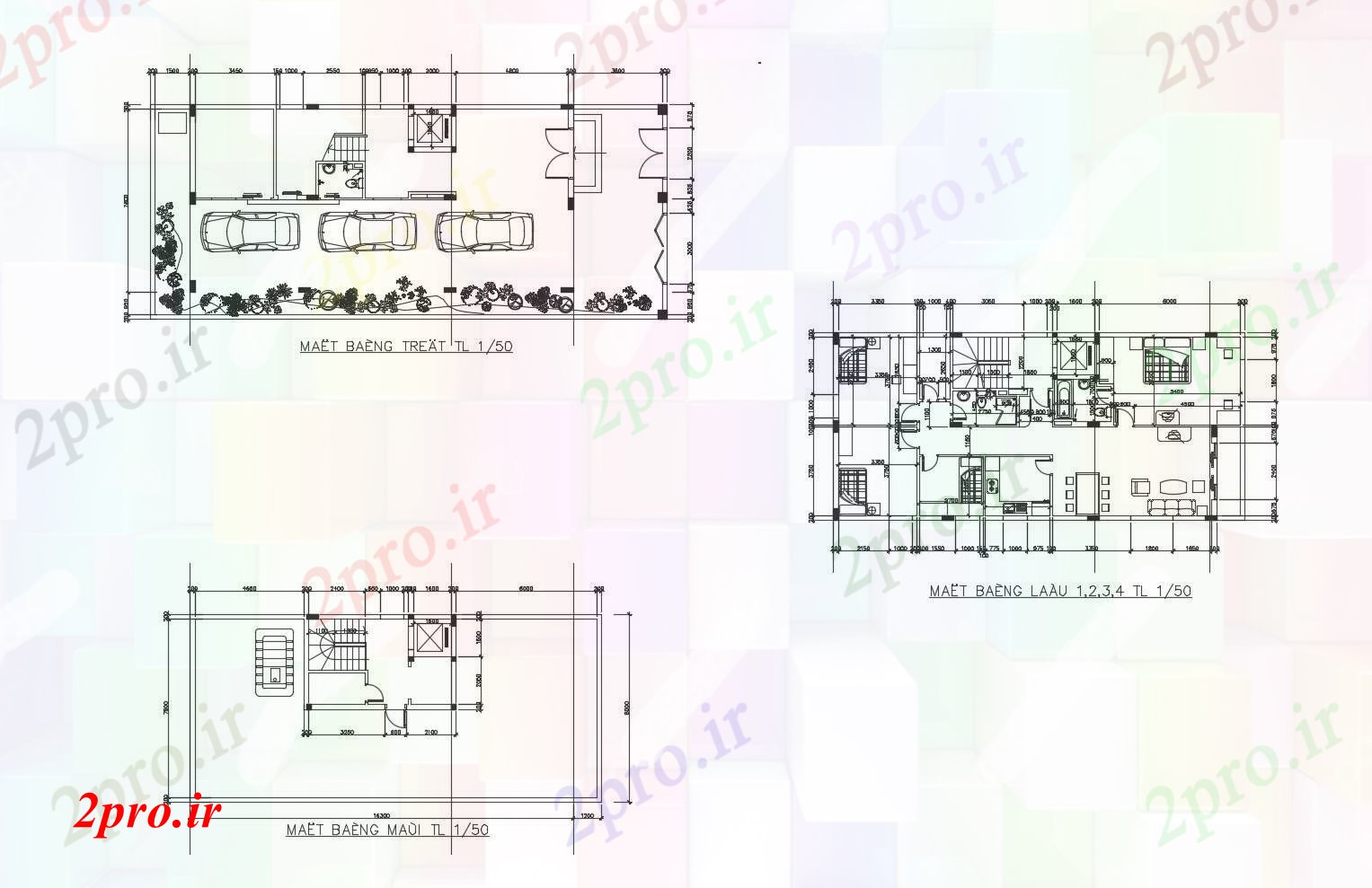 دانلود نقشه مسکونی ، ویلایی ، آپارتمان طرحی معماری خانه 16300mtr X 7600mtr با ابعاد جزئیات 8 در 17 متر (کد86113)