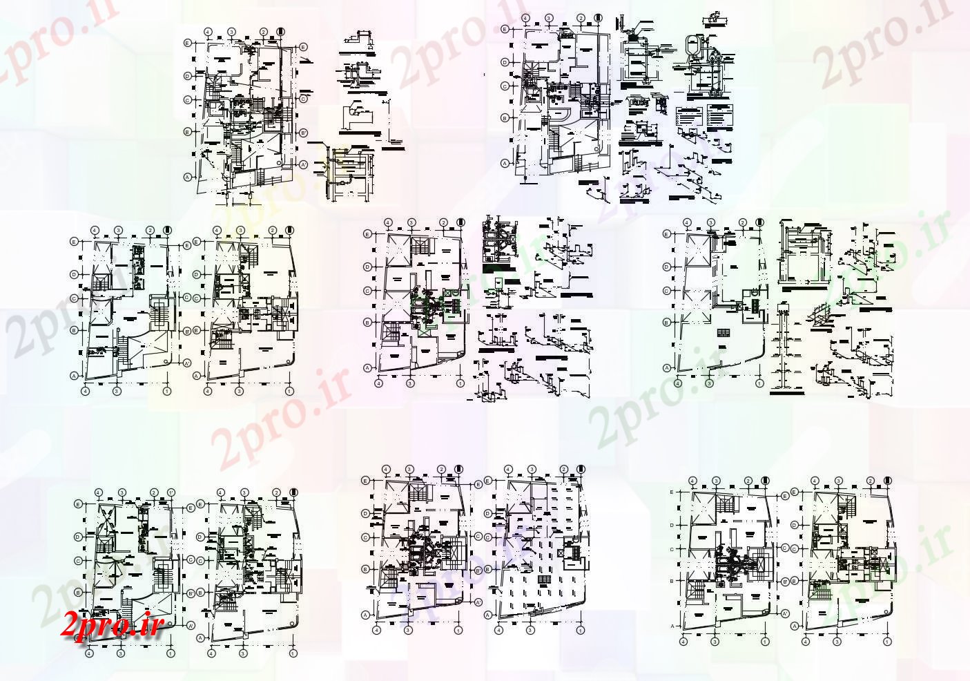 دانلود نقشه هتل - رستوران - اقامتگاه طرحی از هتل با ابعاد جزئیات 9 در 18 متر (کد86120)