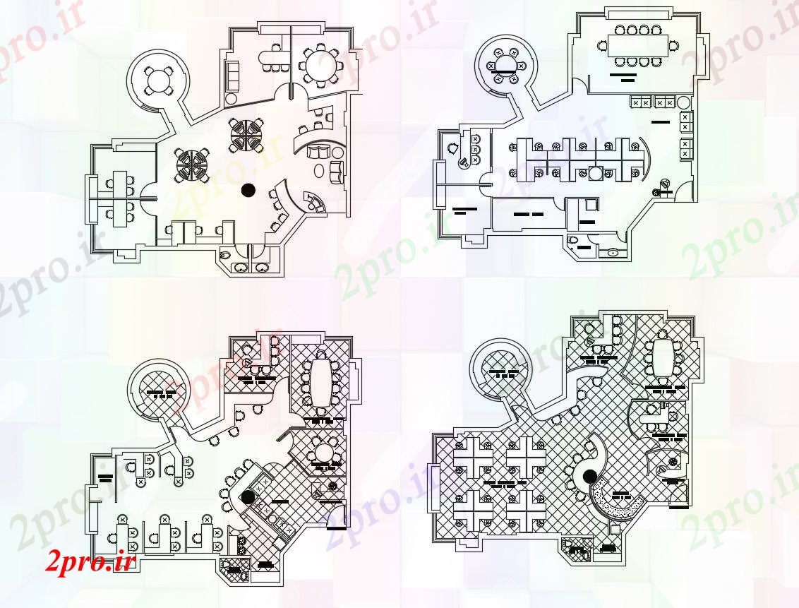 دانلود نقشه ساختمان اداری - تجاری - صنعتی طرحی دفتر شرکت 13 در 13 متر (کد86133)
