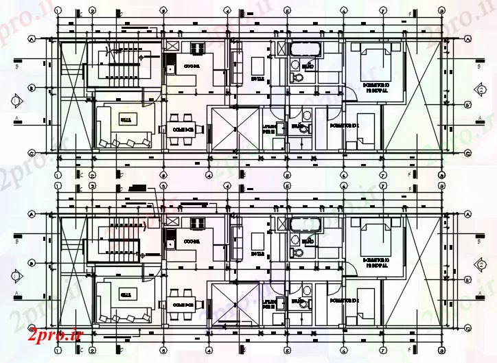 دانلود نقشه مسکونی ، ویلایی ، آپارتمان طرحی معماری خانه 595mtr X 2000mtr با ابعاد جزئیات 6 در 20 متر (کد86143)