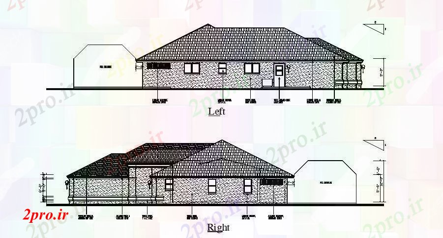 دانلود نقشه مسکونی  ، ویلایی ، آپارتمان   از خانه با نما (کد86146)