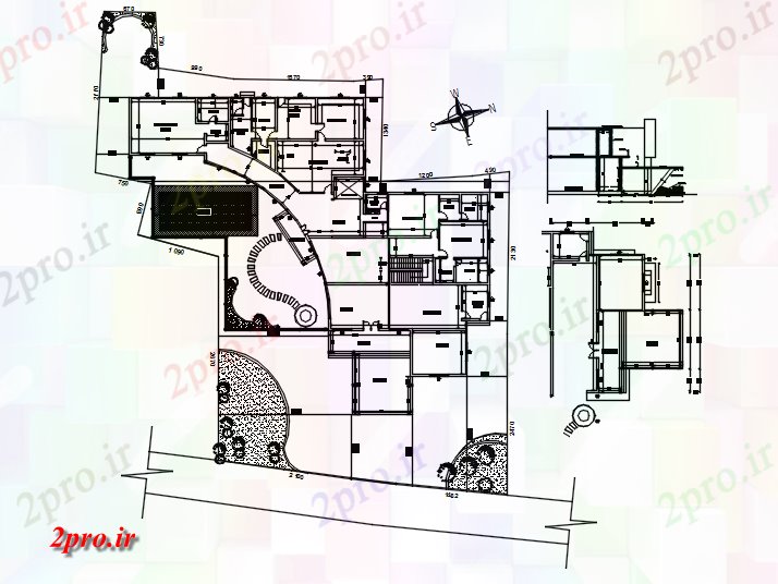 دانلود نقشه مسکونی ، ویلایی ، آپارتمان طرحی سایت از ساختمان مسکونی با ابعاد جزئیات 41 در 47 متر (کد86157)