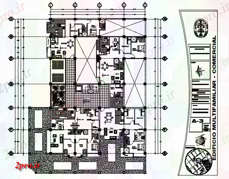 دانلود نقشه مسکونی  ، ویلایی ، آپارتمان  مسکونی 37mtr آپارتمان   263mtr با جزئیات مبلمان (کد86163)