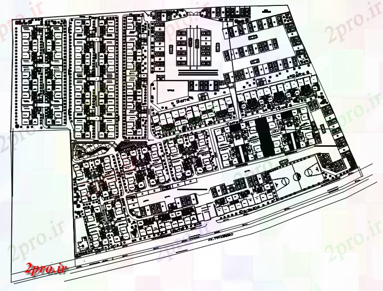 دانلود نقشه مسکونی ، ویلایی ، آپارتمان طرحی سایت از یک آپارتمان مسکونی 85 در 131 متر (کد86209)