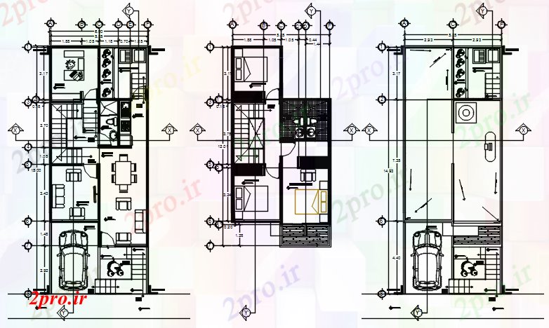 دانلود نقشه مسکونی ، ویلایی ، آپارتمان طرحی خانه 600mtr X 1500mtr را با اطلاعات مبلمان 6 در 15 متر (کد86218)