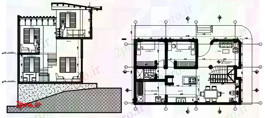 دانلود نقشه مسکونی ، ویلایی ، آپارتمان خانه مسکونی 1120mtr X 680mtr با ابعاد جزئیات 7 در 11 متر (کد86235)