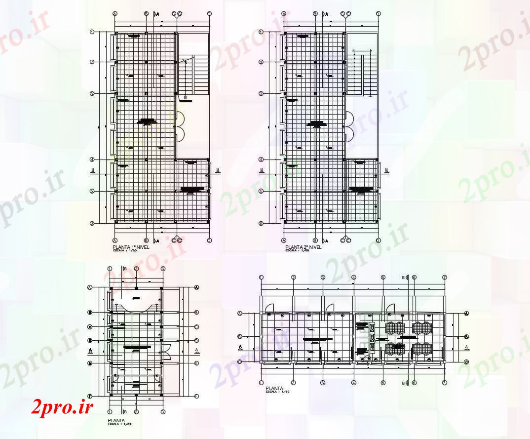 دانلود نقشه دانشگاه ، آموزشکده ، موسسه - اتوکد موسسه 13 در 47 متر (کد86240)