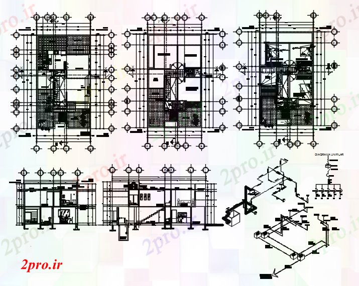 دانلود نقشه مسکونی ، ویلایی ، آپارتمان طرحی معماری خانه 866mtr X 1518mtr با ابعاد جزئیات 12 در 20 متر (کد86270)