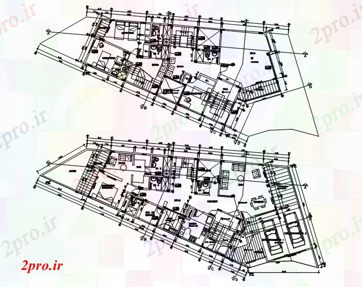 دانلود نقشه مسکونی ، ویلایی ، آپارتمان طرحی معماری طراحی آپارتمان 12 در 23 متر (کد86290)