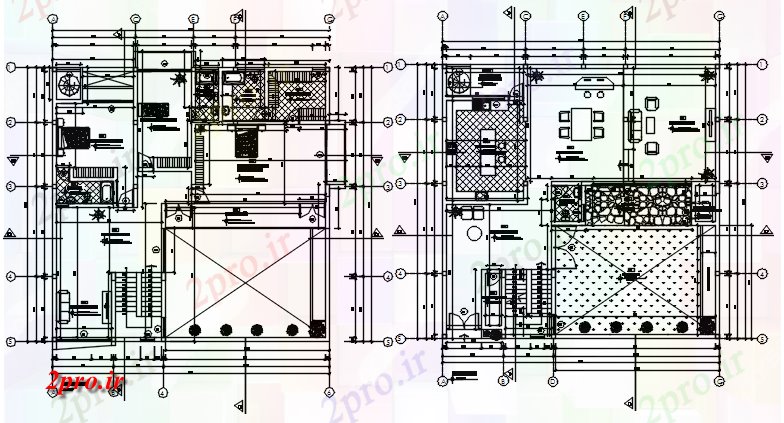 دانلود نقشه مسکونی ، ویلایی ، آپارتمان خانه طراحی 1713mtr X 1700mtr با جزئیات مبلمان 17 در 17 متر (کد86294)