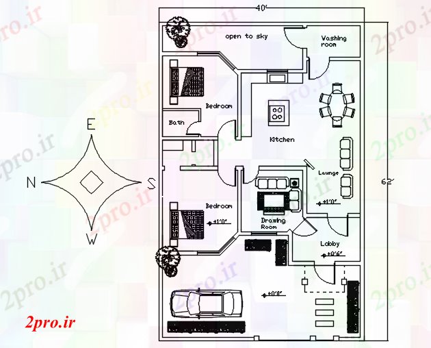 دانلود نقشه مسکونی  ، ویلایی ، آپارتمان  طرحی معماری از خانه با نما (کد86333)