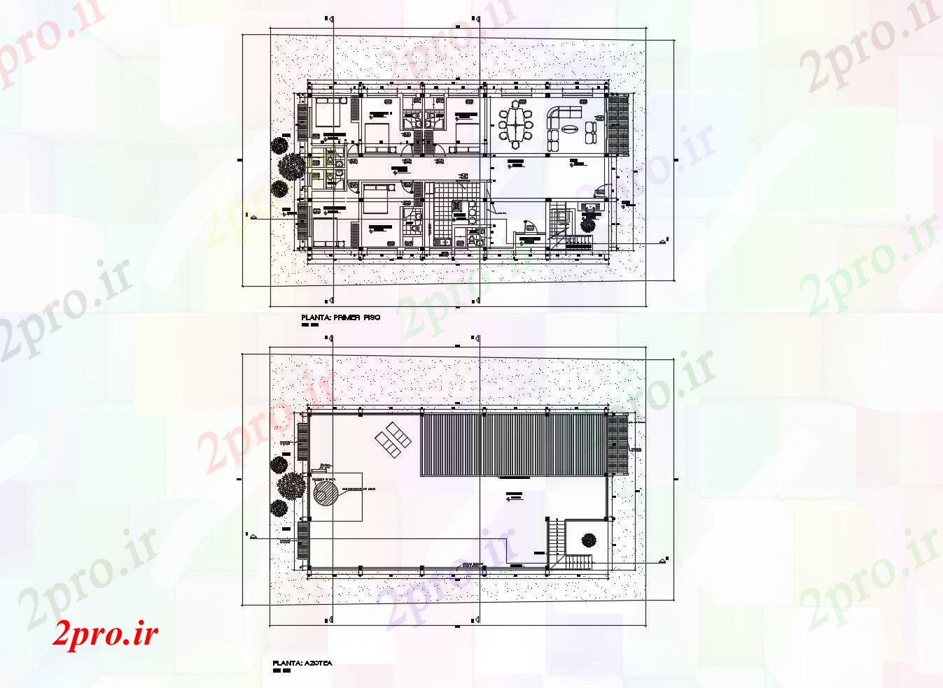 دانلود نقشه مسکونی ، ویلایی ، آپارتمان طرحی معماری از خانه با ابعاد جزئیات 10 در 20 متر (کد86356)