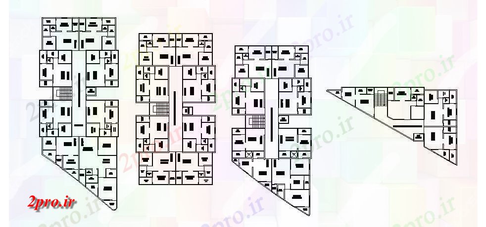 دانلود نقشه مسکونی  ، ویلایی ، آپارتمان  طرحی آپارتمان   مسکونی با ابعاد جزئیات (کد86369)