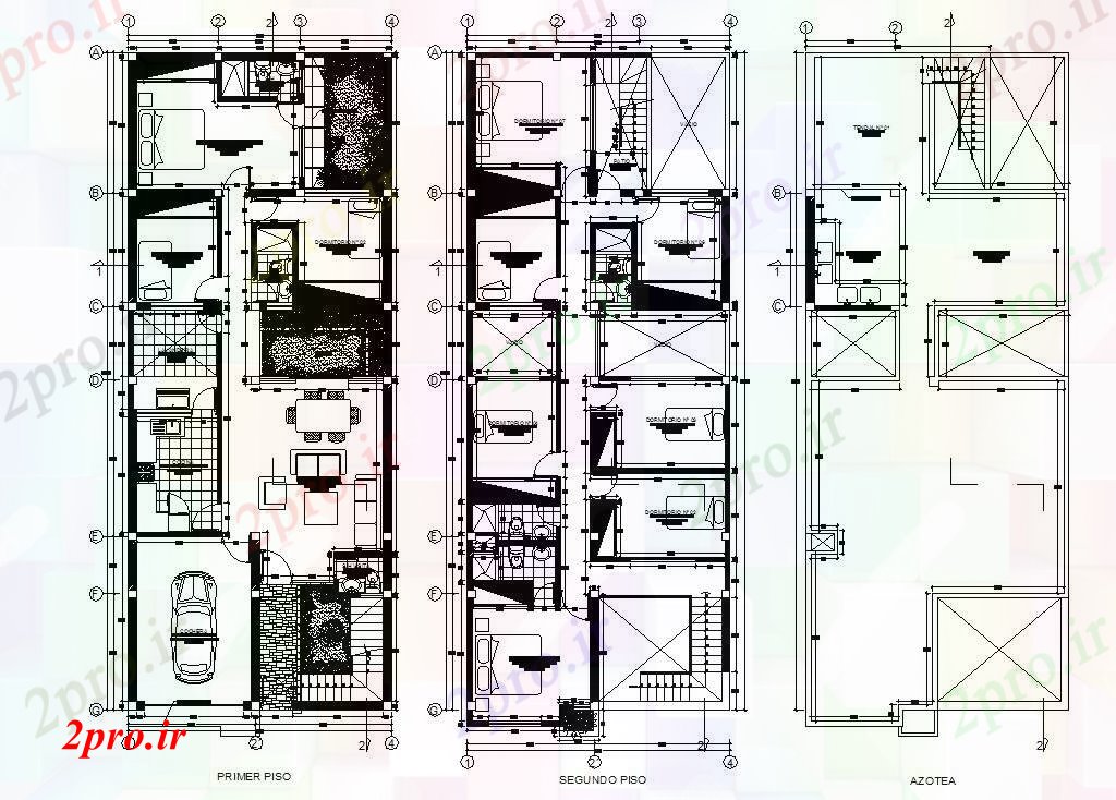 دانلود نقشه خانه های کوچک ، نگهبانی ، سازمانی - اتوکد bunglow مسکونی 8 در 20 متر (کد86384)