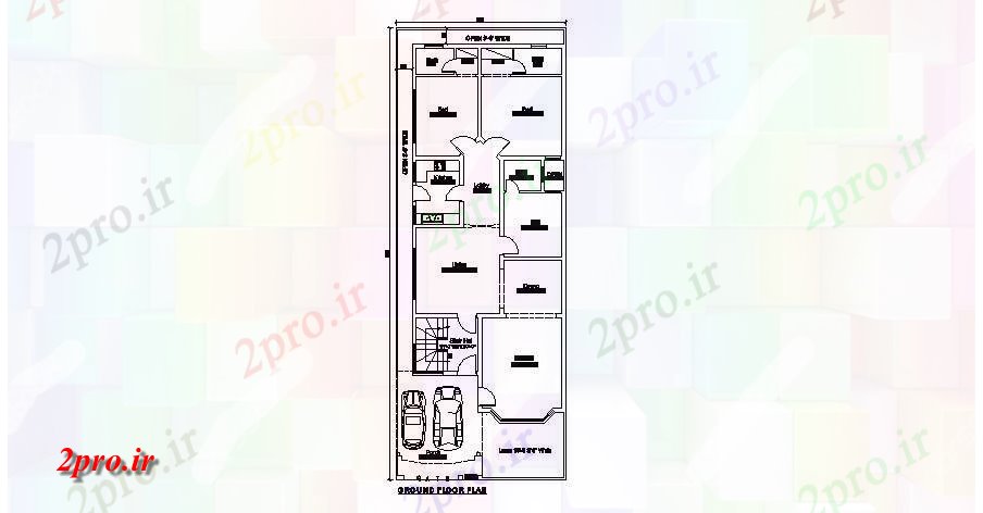 دانلود نقشه مسکونی ، ویلایی ، آپارتمان طرحی طبقه همکف خانه مسکونی 32'0 '' X 85'0 '' را با اطلاعات مبلمان 34 در 85 متر (کد86413)