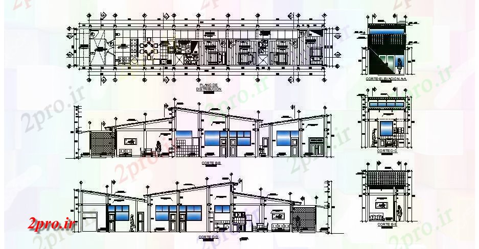 دانلود نقشه مسکونی ، ویلایی ، آپارتمان طرحی خانه 2600mtr X 400mtr با ابعاد جزئیات 4 در 25 متر (کد86464)