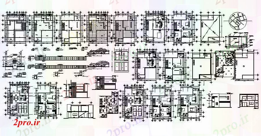 دانلود نقشه مسکونی ، ویلایی ، آپارتمان طرحی معماری خانه 1000mtr X 1400mtr با نما و بخش 10 در 16 متر (کد86488)