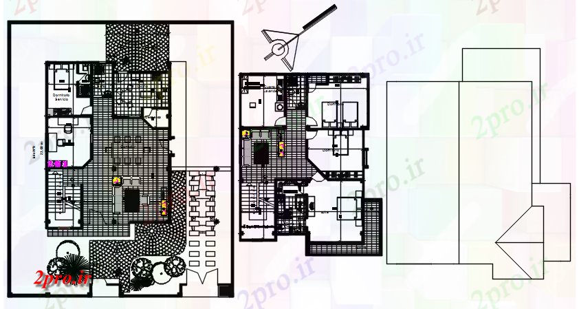 دانلود نقشه مسکونی ، ویلایی ، آپارتمان طرحی طبقه از خانه با مبلمان 10 در 13 متر (کد86540)