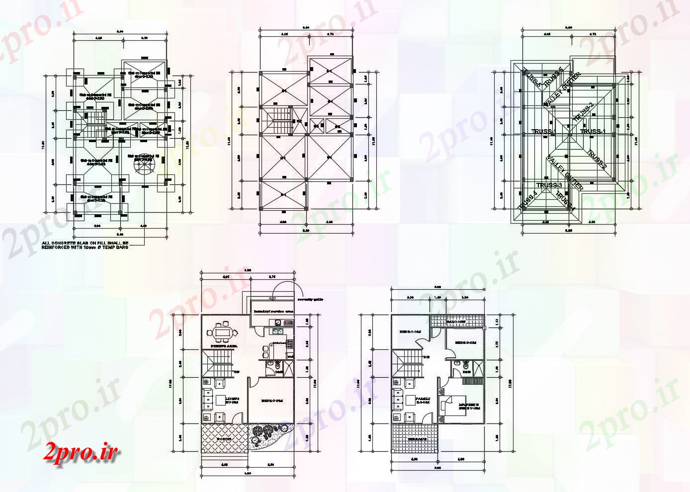 دانلود نقشه مسکونی ، ویلایی ، آپارتمان طرحی طبقه مسکونی x1180mtr خانه 800mtr با طرحی سقف 8 در 12 متر (کد86563)