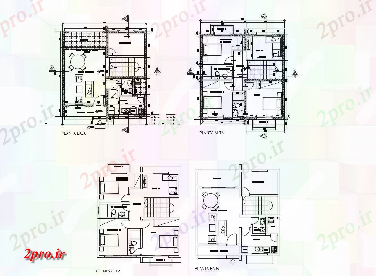 دانلود نقشه مسکونی ، ویلایی ، آپارتمان طرحی طبقه از خانه 800mtr X 815mtr با ابعاد جزئیات 8 در 8 متر (کد86567)