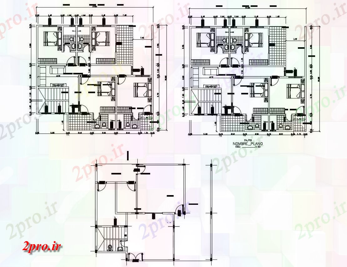 دانلود نقشه مسکونی ، ویلایی ، آپارتمان طرحی خانه 1200mtr X 1080mtr را با اطلاعات مبلمان 10 در 12 متر (کد86624)