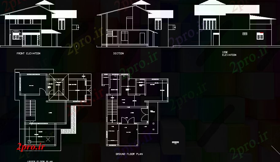 دانلود نقشه مسکونی ، ویلایی ، آپارتمان طرح 2 در 3 متر (کد86633)