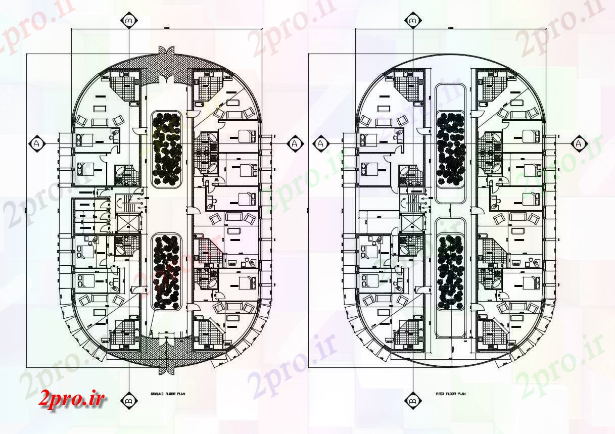 دانلود نقشه مسکونی ، ویلایی ، آپارتمان طرحی طبقه از خانه 23280mtr X 38300mtr را با اطلاعات مبلمان 23 در 38 متر (کد86636)