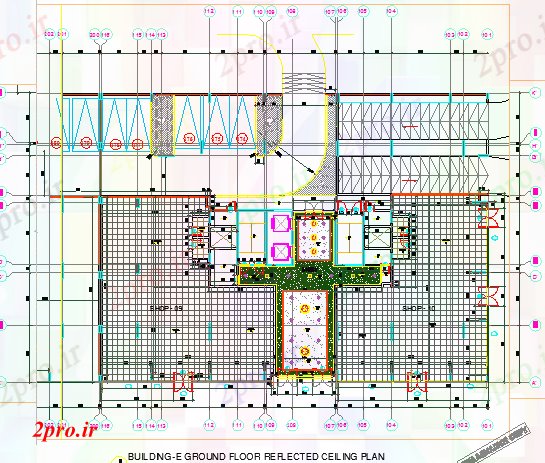 دانلود نقشه ساختمان اداری - تجاری - صنعتی طرحی طبقه ساختمان زمین 30 در 40 متر (کد86639)