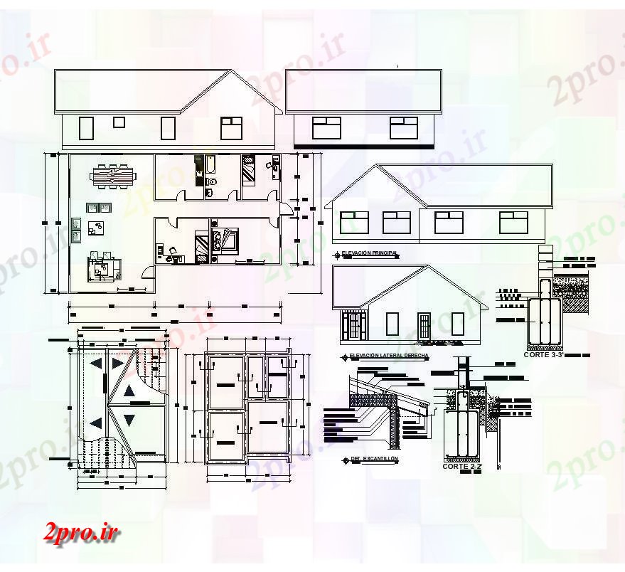 دانلود نقشه مسکونی ، ویلایی ، آپارتمان طرحی خانه 1500mtr X 990mtr با بخش و نما 10 در 15 متر (کد86652)
